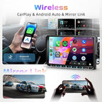 Car Stereo 4G+128G for VW Golf 5 6 Polo Passat Tiguan T5 Transporter Seat Leon, 9 Inch Touch Screen Radio GPS with Wireless Carplay Android Auto, Bluetooth DSP WiFi FM RDS,Camera