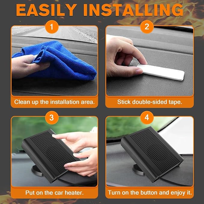 Portable Car Heater, 2026 New upgraded Car Heater for Vehicle,12V Fast Heating Windscreen Defroster Defogger, 150W Car Heater That Plugs into Cigarette Lighter and Cooling Fan for All Cars