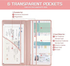 1Pack Car Registration and Insurance Holder,Car Document Holder for Cards License with Magnetic Shut,Vehicle Glove Box Car Organizer for Documents, Cards, License(Pink)
