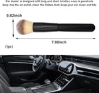 Car Detailing Brush, Curved Soft Bristles Auto Removal Dust Collectors, Universal Vehicle Dashboard, Air Conditioner Vents etc Interior Cleaning Tool Accessory (Long-Beige)