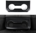 ABS Carbon Fiber Rear ArmrestBox Cup Holder Trim Cover Accessories for 2019-2025 Chevy Silverado | for 2019-2021 GMC Sierra 1500 2500 3500 HD Decal