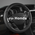 Microfiber Leather Steering Wheel Cover for Honda Accord,Civic,CR-V,HR-V,Pilot(Diamond-Pattern-Black-Standard Size)