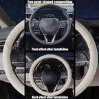 Steering Wheel Cover Universal Standard Size 14.5-15 inch, Non-Folding Packaging, Microfiber Leather, Anti-Slip, Soft Grip, Fits Most Cars SUVs Trucks, Light Creamy White