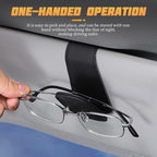Sunglasses Holders for Car Sun Visor, Leather Eyeglasses Hanger Mounter, Magnetic Glasses Holder and Ticket Card Clip, Auto Interior Accessories Universal for SUV Pickup Truck