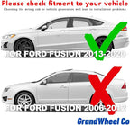 GrandWheel Window Deflectors Smoke Tinted in-Channel Side Window Vent Visor Deflectors Rain Guards Compatible with Ford Fusion 2013-2020 - 4 pcs. GW0079