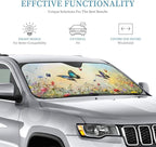 Windshield Sun Shade Flying Butterfly Art Watercolor Car Front Window Sunshade Cover for Truck SUV Blocks UV Rays Automotive Visor Interior Protector 51 x 27.5 inch