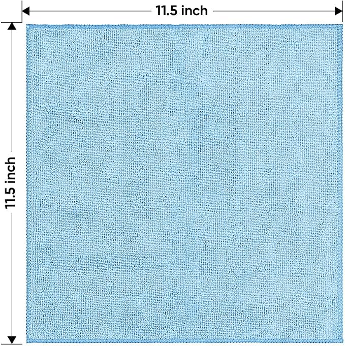 Blue Microfiber Cleaning Cloth 20 Pack 11.5 x 11.5 inch Microfiber Towels for Cars Ultra Absorbent Car Washing Cloth Lint Free Streak Free Cleaning Rags for Car, Kitchen Window