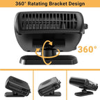 12V Car Heater, 200W Car Heaters That Plug Into Cigarette Lighter Portable electric Heaters for Cars, Car Defroster Windshield Demister, Auto Defogger 360° Rotatable With Ergonomic Handle