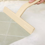 JustHang Shower Squeegee for Glass Doors, All-One-Piece Award-Winning Silicone Squeegee with Built-in Hook for Bathroom, Window, Mirror, Tile Wall,Car, Streak-Free Cleaner,10-Inch Sand Beige