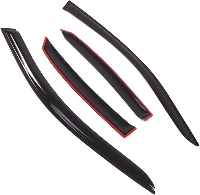 WD2-661 Dark Smoke 4 Pcs Set Window Visor (Outside Mount) Deflector Rain Guard Compatible with 1996-2001 Audi A4