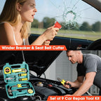 Car Emergency Roadside Tool Kit with Jumper Cable Shovel,Auto Truck Vehicle Assistant Safety Kit Bag for Men Women with First Aid Kit, Winter Basic Automobile Road Side Kit