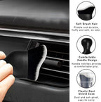 2PCS Car Interior Dust Brush, Soft Scratch Free Auto Detailing Brushes, Universal Vehicle Interior Cleaning Tool for Automotive Dashboard, Air Vents, Leather (Black & White)