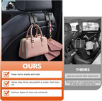 Car Seat Headrest Hooks for Purses and Bags, 4-Pack Heavy Duty Car Seat Hooks with Anti-Slip Pad, Universal Car Backseat Organizer Hanger Accessories for Grocery Bags (Black)