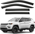 Window Deflectors Smoke Tinted Tape-On Side Window Vent Visor Deflectors Rain Guards Compatible with Compass 2017-2026 - 4pcs. GW0016