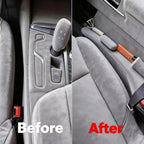 Inflatable Car Seat Gap Filler Strip - 2Pcs Suede Foldable Seat Gap Plug Blocker,Stop Dropping Items,Soft Interior Accessories for All Cars (Gray)