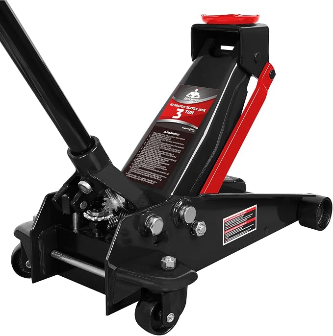 Floor Jack 3 Ton Capacity Fast Lift Service Jack Steel Heavy Duty Hydraulic Car Jack Black