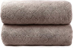 Microfiber Bath Towels, Oversized, Ultra Soft, Super Absorbent and Fast Drying, No Fading Large Bathroom Towel Set for Sport, Travel, Fitness (Coral Fleece - Chocolate, 30 in x 60 in)