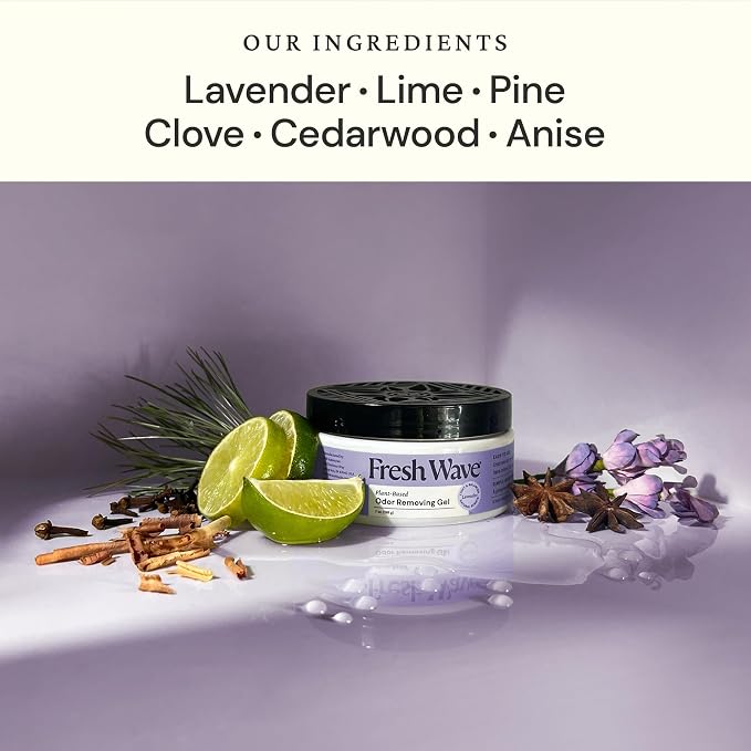 Odor Removing Gel, Original 15 oz. & Lavender 7 oz.| Safer Odor Absorbers for Home | Natural Plant-Based Odor Eliminator | Every 7 oz. Lasts 15-30 Days | for Cooking, Trash & Pets