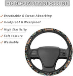 Bohemia Flower Steering Wheel Covers 14-15" inch Universal Fit Most Car Sedans SUVs Comfort Grip Comfortable Handmade Breathable Steering Wheel Protector