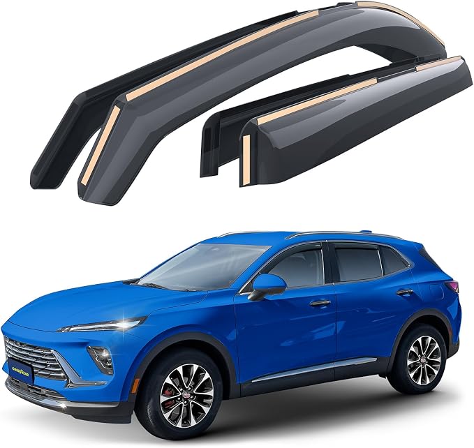 Goodyear Shatterproof in-Channel Window Deflectors for Buick Envision 2021-2026, Rain Guards, Window Visors for Cars, Vent Deflector, Car Accessories, 4 pcs - GY008461