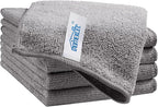 Grey Cleaning Rags 5 Pack, Highly Absorbent Microfiber Cleaning Cloth for Kitchen, Lint Free, Scratch-Free, Reusable Microfiber Towels for House, Window and Glass, Cars, 11.5 X11.5 inch