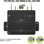 Dog Car Seat Cover for Back Seat, Waterproof 600D Oxford Protector for Travel and Daily Use, Non Slip Scratch Resistant Bench Cover, Easy to Clean, Fits Full-Size Trucks/SUVs, 60 Inch