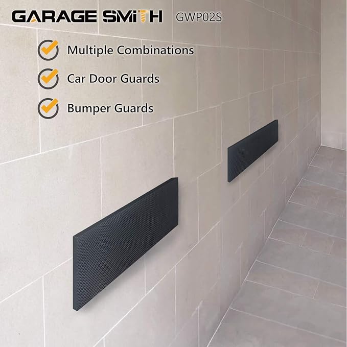 GWP02S Garage Wall Protector Car Door Protectors, Designed in Germany (4, Black)
