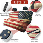 Waterproof Back Seat Cover for Dogs and Kids, Car Seat Protector Under Baby Car Seat, Child and Dog Car Seat Cover Blanket for Rear Bench(American Flag Red, Rear Bench Seat Towel)