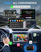 Jemluse Wireless CarPlay Adapter for Apple iPhone - Multi-User Seamless Connection for Convert Wired to Wireless Car Play Adapter - No Latency from iOS 10+ to Screen w/USB C (Cosmic Orange)