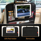 Car Backseat Organizer Premium Quality Car Kick Mats with 10" Tablet Holder - Extra Large Pocket- Sturdy Top 2Pack