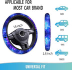 Elastic Steering Wheel Cover Car Accessories Cute Universal 15 Inch Absorbing Sweat Non-Slip Breathable for Man Woman - Purple Galaxy