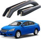 Goodyear Shatterproof in-Channel Window Deflectors for Nissan Sentra 2013-2019, Rain Guards, Window Visors for Cars, Vent Deflector, Car Accessories, 4 pcs - GY003482