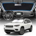 for Jeep Cherokee Sun Shade Windshield Cover - Custom Fit Cherokee Accessories 2014-2024 Sunshade Foldable UV Protection & Heat Shield Sun Visor Accessories