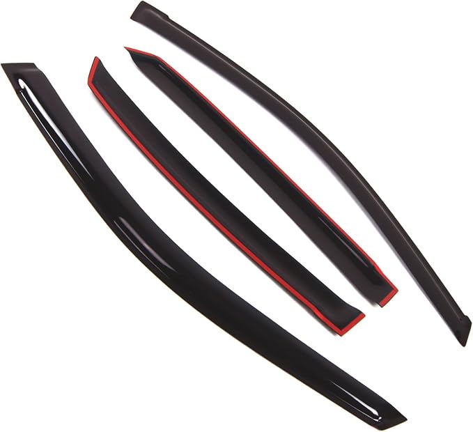WD2-293 Dark Smoke 4 Pcs Set Window Visor (Outside Mount) Deflector Rain Guard Compatible with 2004-2009 Lexus RX330