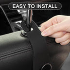 Leather Car Seat Storage Hanger, 2 Pack, Stylish Seat Organizer Hooks for Purses, Bags, Coats, Umbrellas, Black