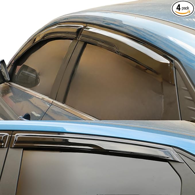 Tape On Window Visors Compatible with Elantra 2021-2024, Side Vent Window Deflector Rain Guard Shade, Truck Accessories-4pcs, Smoke