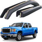 Goodyear Shatterproof in-Channel Window Deflectors for Trucks GMC Sierra 2500HD/3500HD 2007-2014 Crew Cab, Rain Guards, Window Visors, Vent Deflector, Truck Accessories, 4pcs- GY003400LPv2