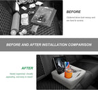 Sun Walker Back Seat Cup Holder for Car, Waterproof Rear Seat Organizer Expander Tray to Store Phone Drink Snack, Universal Leather Cup Holder Pillow for Truck RV Boat Sofa Bed (Gray)