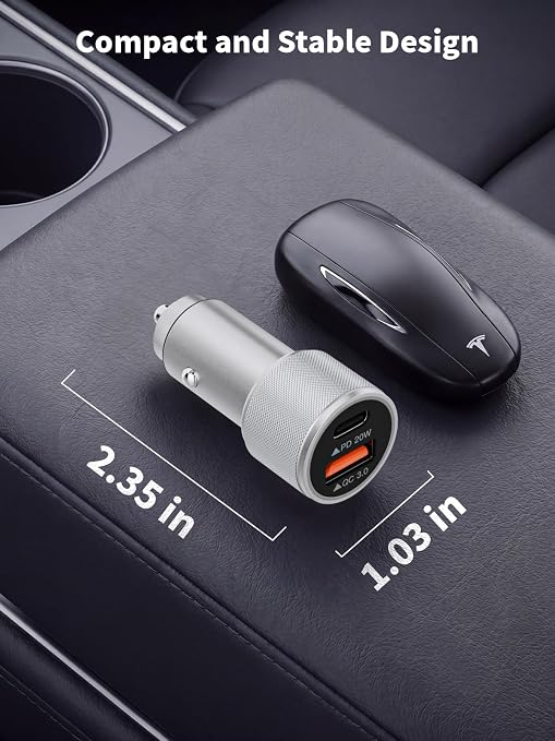 iPhone 17/16/15 Car Charger Fast Charging 2-Port Cigarette Lighter USB Charger,Dual USBA and USB C Car Adapter 2Pack Compatible with iPhone 17e/17 Pro/Air/16e/16 Plus/15 Pro Max,iPad mini/Air,Airpods