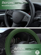 Car Steering Wheel Cover, Non-Slip Silicone Material, Multiple Color Choices, Universal Auto Parts Steering Wheel Cover, Suitable for Most Cars (Dark Green)