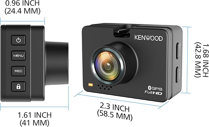 DRV-A310W GPS Dash Cam, Full HD Dashboard Camera, WDR/HDR Car Camera with Bluetooth & Wi-Fi Connectivity, G-Sensor, Collision Detection, Optional Rear Camera Support