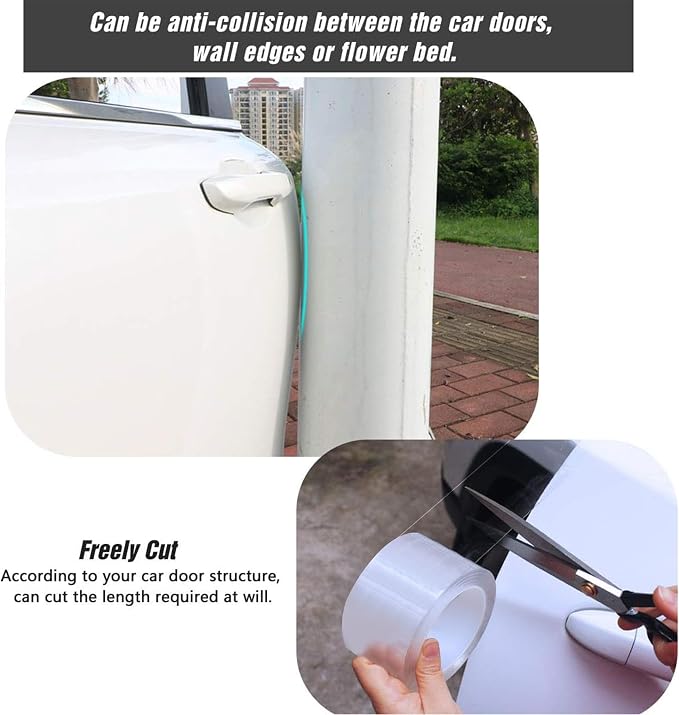 Car Door Edge Guard Invisible Automotive Door Sill Guard Protectors Anti-Scratch Adhesive Tape Waterproof Strips for Car Door Edge Protection (33Ft x 2.75", Transparent)