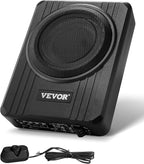 8" 400W Underseat Car Subwoofer, Slim Powered Car Subwoofers Under The Seat, Low Profile Audio Sub Built-in Amplifier, High/Low Level Input & Volume Controller for SUVs, Car, Truck, RV