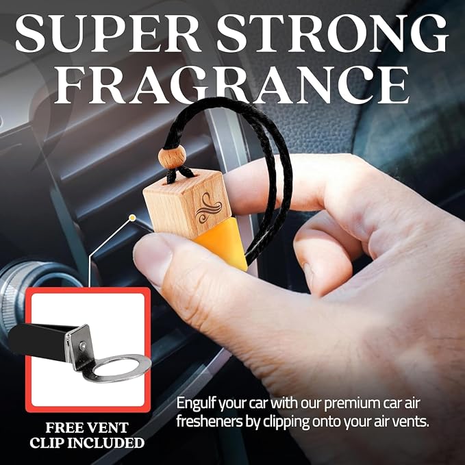 Inspired by One Million Car Air Freshener for Men | Long Lasting Luxury Diffuser | Automotive Scent Perfume | Vent Clip Auto Air Freshener | Odor Eliminator Technology | Masculine Diffuser Scents 8ml