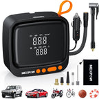 Tire Inflator Portable Air Compressor, 150PSI 12V DC Air Pump with Dual Digital Pressure Gauge & Auto Shut-Off, Air Compressor Portable with LED Light for Car, Motorcycle, Bicycle, Ball, Orange
