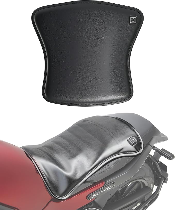 Motorcycle Heated Seat Cushion Electric Heated Seat Pad for Motorcycle, Snowmobile, and ATV with Universal Fit