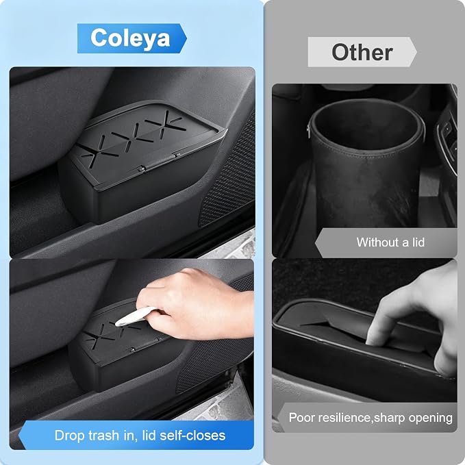 (2Pack) 2026 RAV4 Door Trash Can for Toyota R AV4 (LE/SE/XLE Premium/Woodland/XSE/Limited/GR Sport), Durable &Waterproof Door Side Garbage Can Insert 2026 R AV4 Accessories (Left&Right w/Lid)