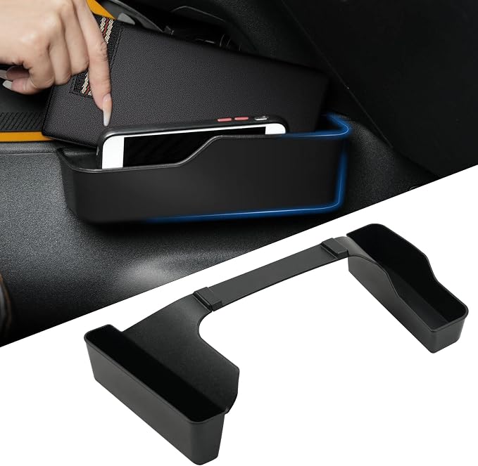 Center Console Gear Shift Organizer Tray Compatible with Ford Bronco 2021 2022 2023 2/4 Door, Center Console Gear Side Storage Box in Matte Black, Interior Accessories