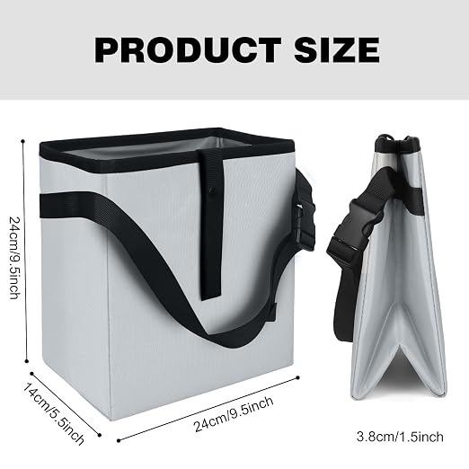 Car Trash Can, Leak-Proof Waterproof Trash Bin Collapsible Portable Auto Garbage Bag Large Capacity Trashcan Storage Bag Multipurpose Car Organizer Hanging (Light-Gray)