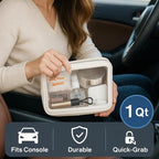 Clear Makeup Bag - TSA Approved Toiletry Bag for Carry-on & Checked Luggage, Water Resistant Car Storage Organizer with Reinforced Seams